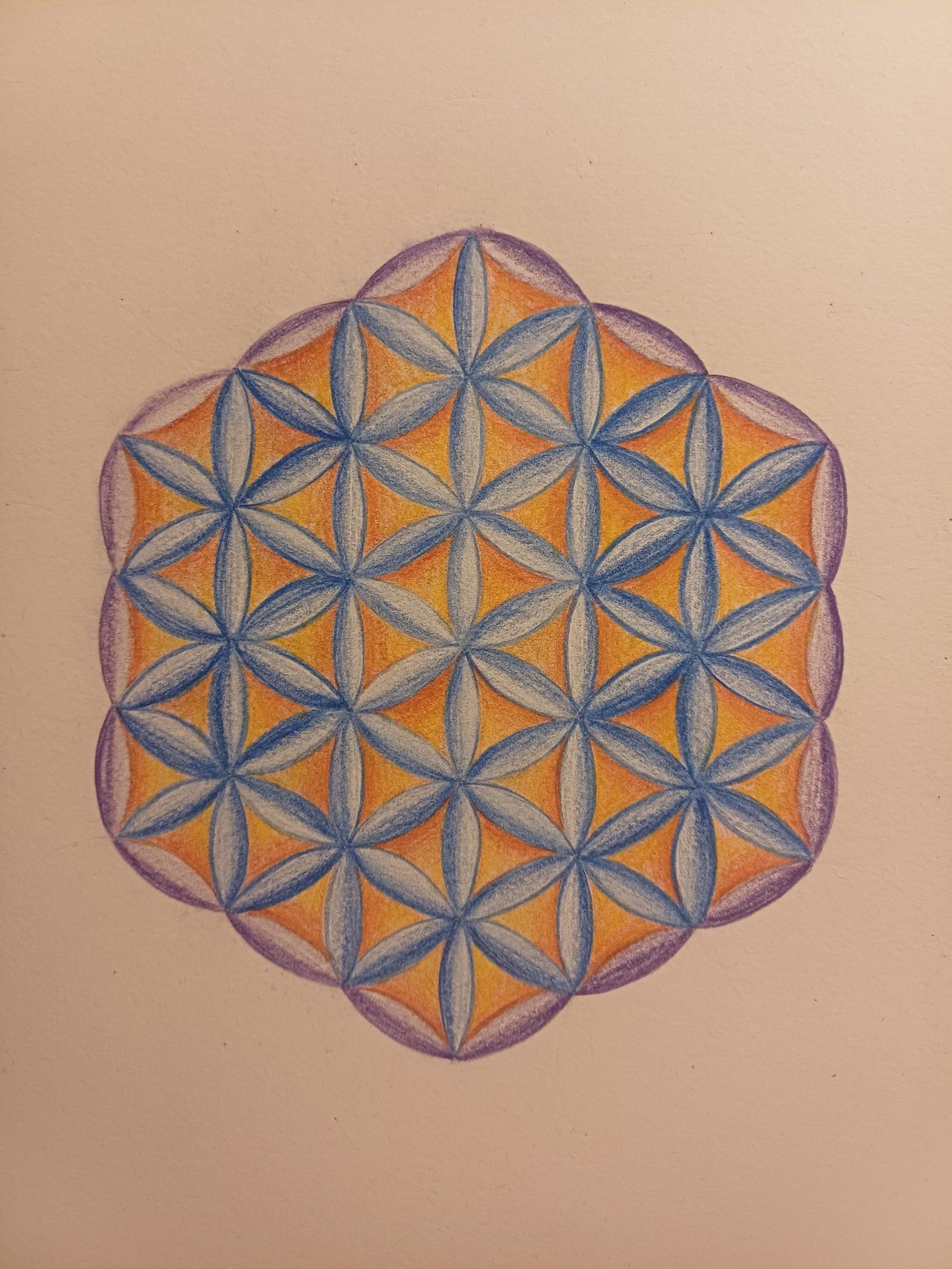 "Flower of Life" "Bloem des Levens" tekening